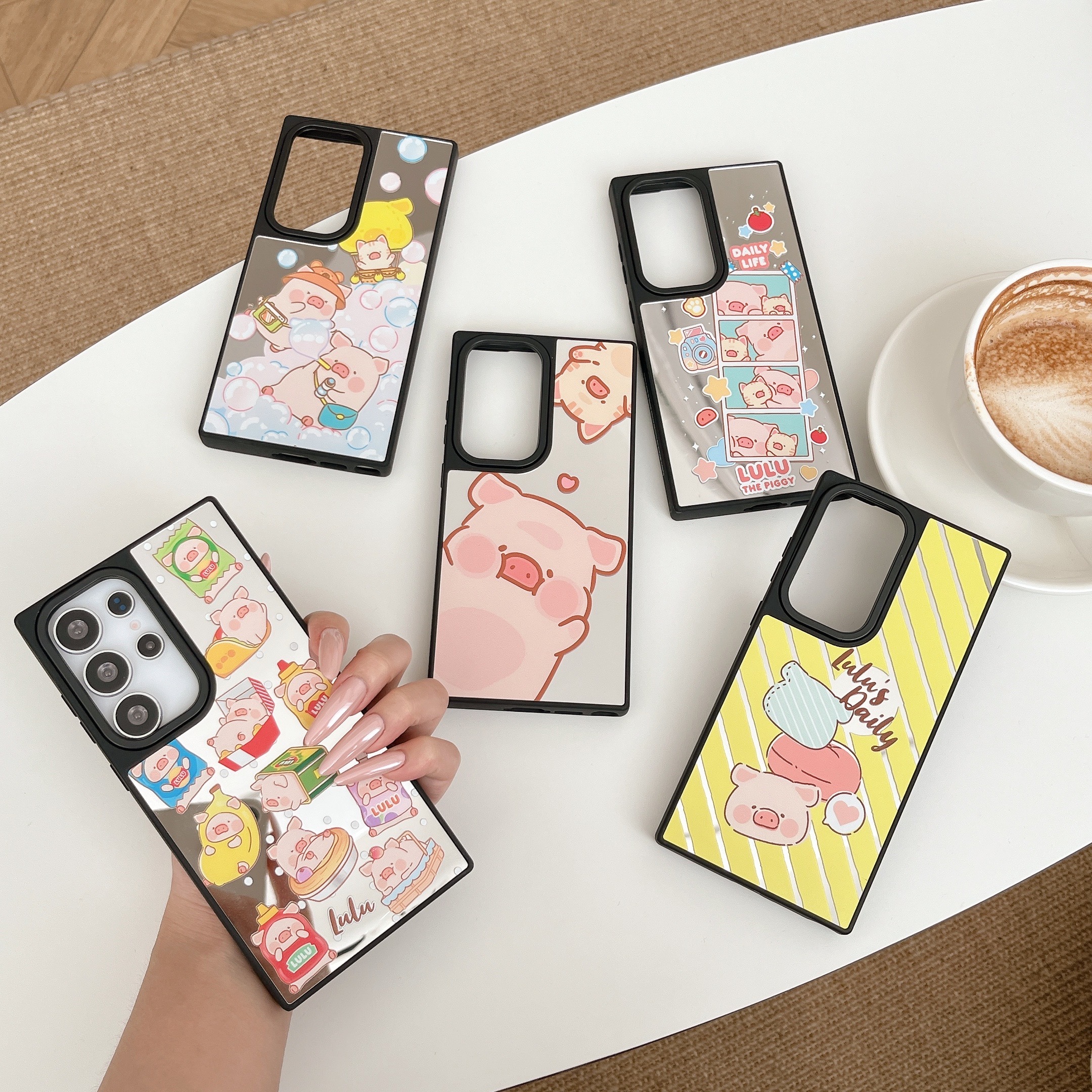 创意镜面磁吸卡通可爱lulu猪适用三星GalaxyS25Ultra手机壳S25+/S24Ultra少女S23plus全包防摔S23Ultra保护套
