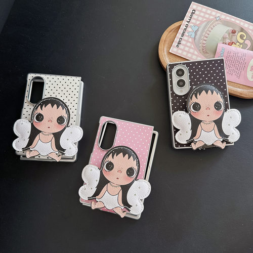 创意波点小玉腕带适用于三星GalaxyZFold8Ultra手机壳ZFold6可爱少女心折叠屏Fold7/5/W24防滑小众全包保护套