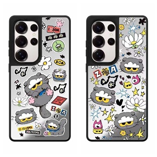 S24Ultra可爱S23plus全包防摔S23Ultra保护套 创意镜面磁吸权志龙ZOA猫咪适用于三星GalaxyS26Ultra手机壳S25