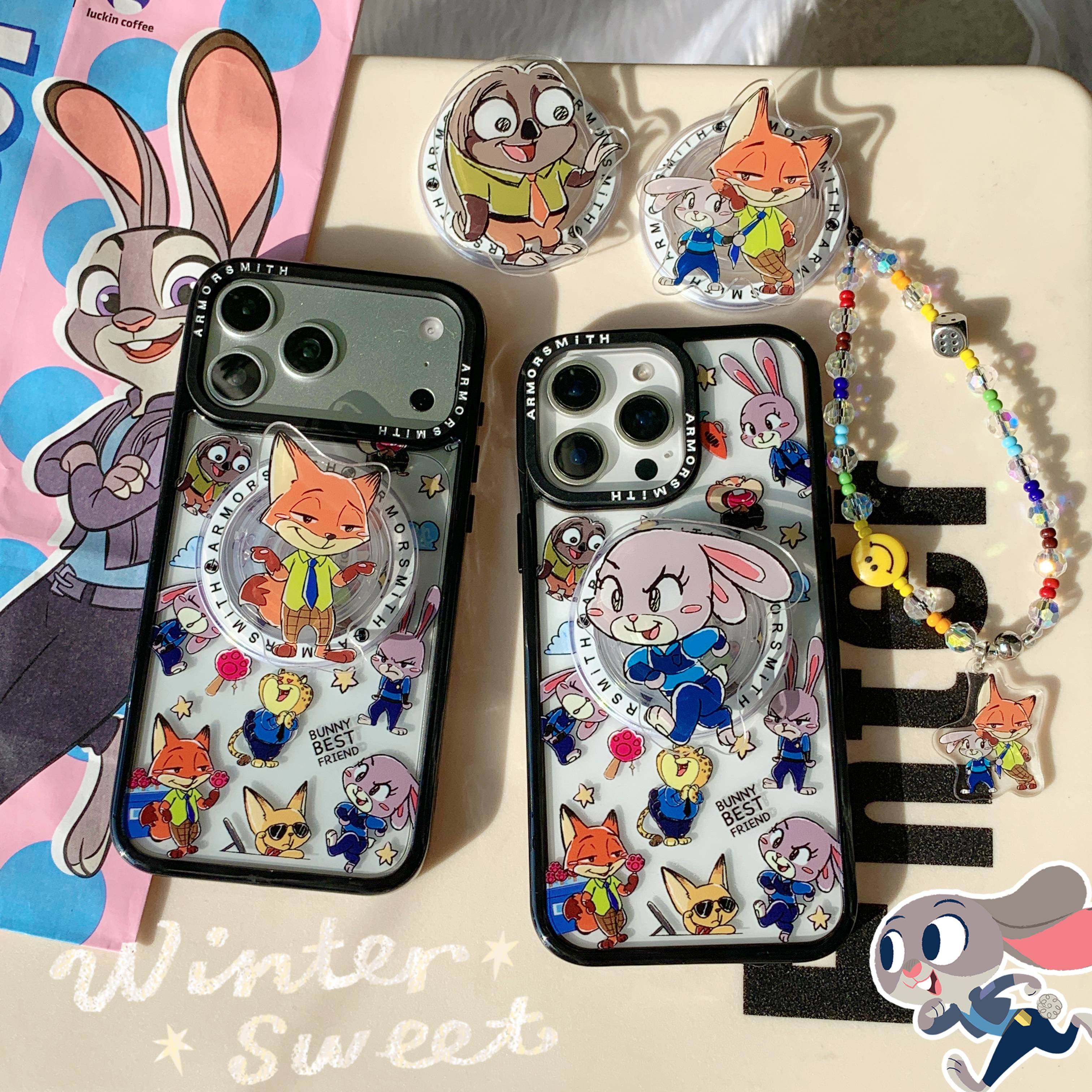 创意磁吸手绘疯狂动物城适用三星GalaxyS25Ultra手机壳S25EDGE/S24/S24FE可爱S23+/23plus防摔S23Ultra保护套