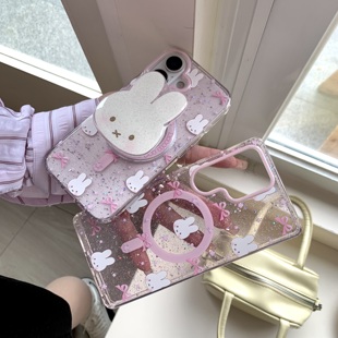 创意磁吸蝴蝶结米菲兔适用于三星GalaxyS25Ultra手机壳S24 S23Ultra全包防摔保护套 S24Ultra可爱少女心S23FE