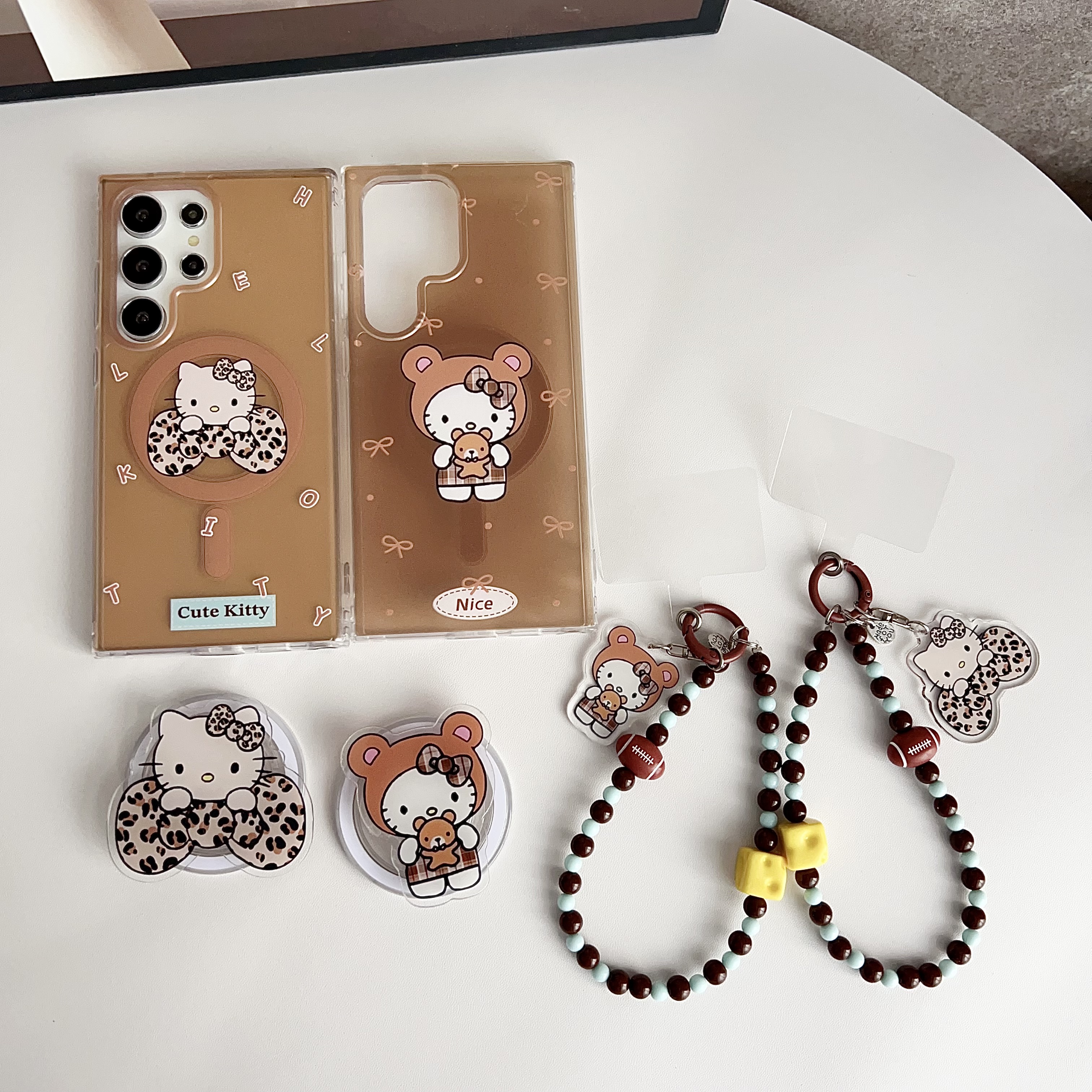 创意磁吸蝴蝶结豹纹KT猫适用三星GalaxyS25手机壳S25Ultra可爱少女心S24/S24PLUS全包防滑S23/S23+防摔保护套