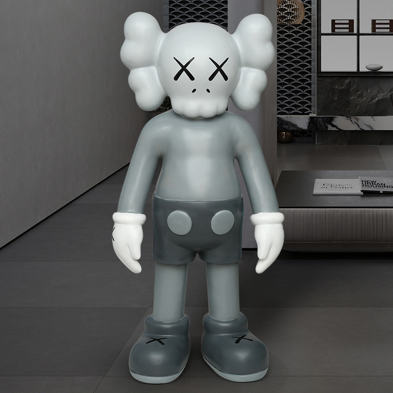 轻奢潮玩kaws卡通公仔玩偶网红暴力熊大摆件简约客厅玄关落地装饰
