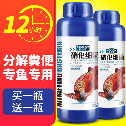 【买一送一】硝化细菌鱼缸用龙鱼鹦鹉水质澄清澈硝化菌消化净水剂