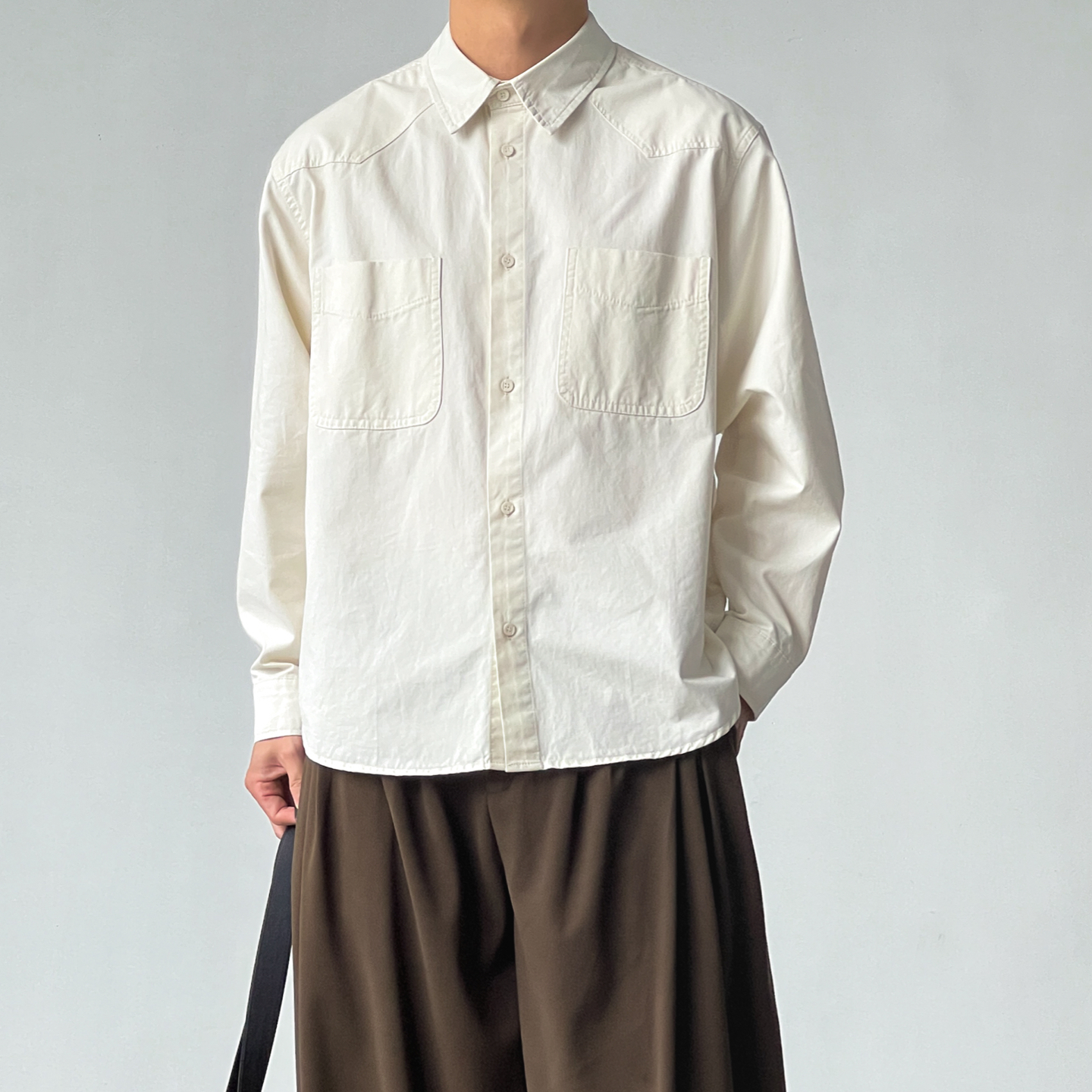 BROMAD日系复古贴布设计感衬衫