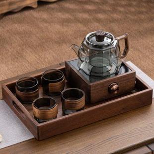 煮茶器家用整套小型电陶炉煮茶炉养生壶茶具套装 兴梵侧把玻璃新款