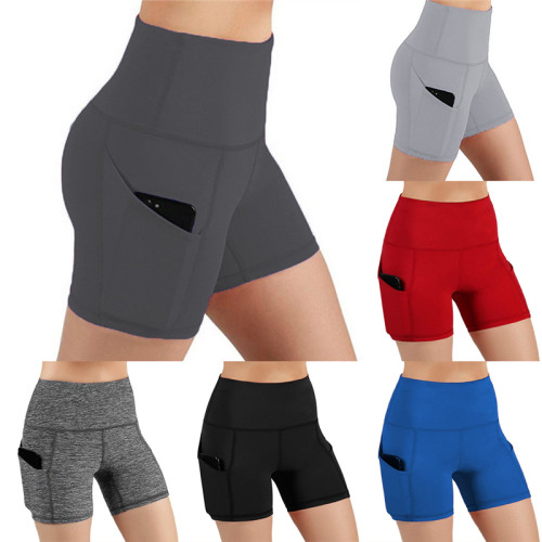 running shorts women紧身裤口袋跑步健身短裤运动裤女