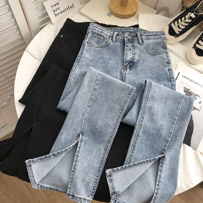 Pants Women's full split flare jeans长裤女款开叉喇叭牛仔裤