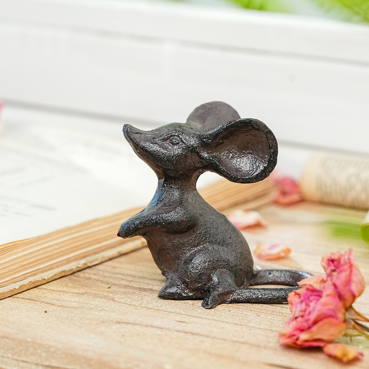 Sungmor复古桌面铸铁小老鼠摆件