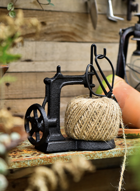 sungmor 铸铁麻绳架缝纫机装饰摆件复古杂货花园庭院阳台桌面