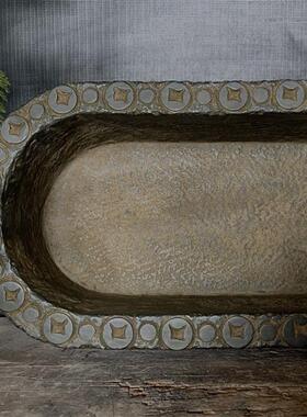 中式古风雕刻聚宝盆寓意水