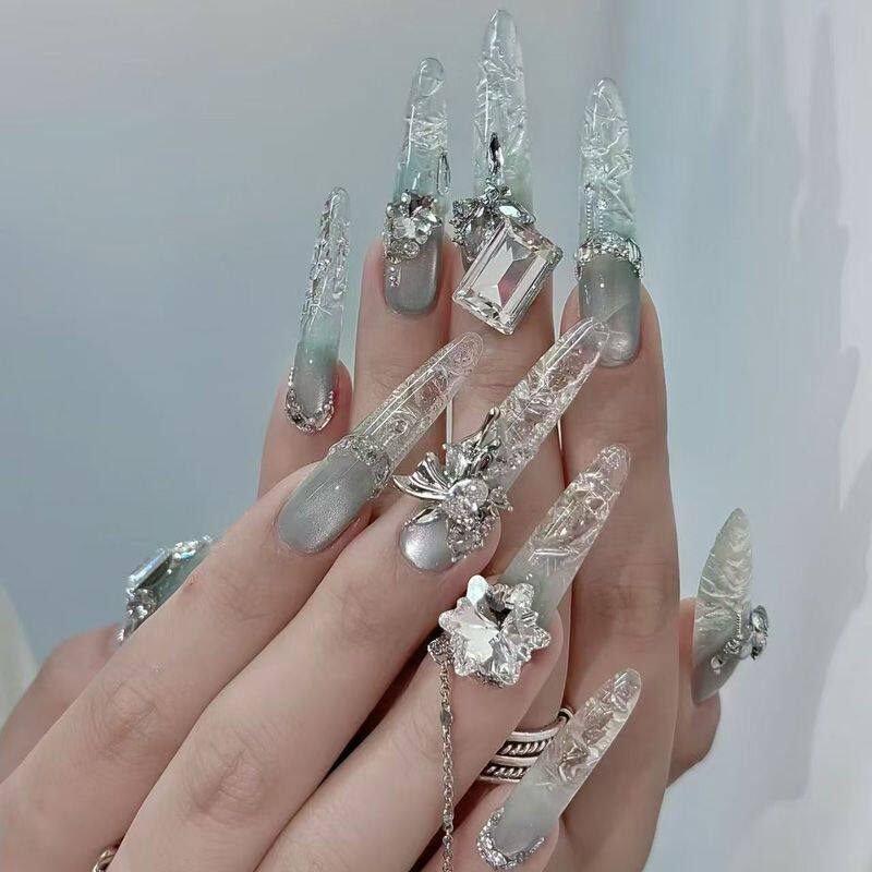 秋冬高级纯欲轻奢氛围琉璃猫眼美甲手工可拆卸纯手工穿戴仙女气质,彩妆/香水/美妆工具,穿戴甲/甲片,淘宝优惠券,粉丝福利购,淘宝优惠卷