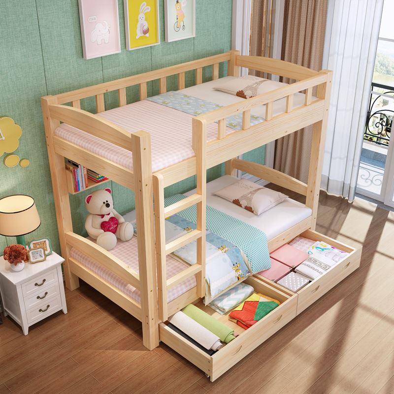 全实木上下床双层床高低床二层儿童床子母床宿舍双人床上下铺木床