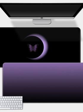 轻奢高级感渐变鼠标垫超大男女生简约黑色电竞桌垫办公电脑键盘垫