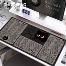 涂鸦小黑猫快捷键鼠标垫超大男女生办公室工位电脑键盘垫鼠标桌垫