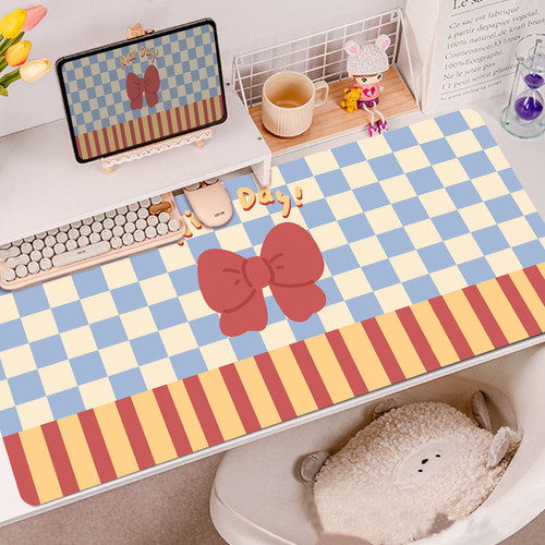天然橡胶棋盘格鼠标垫超大号女生