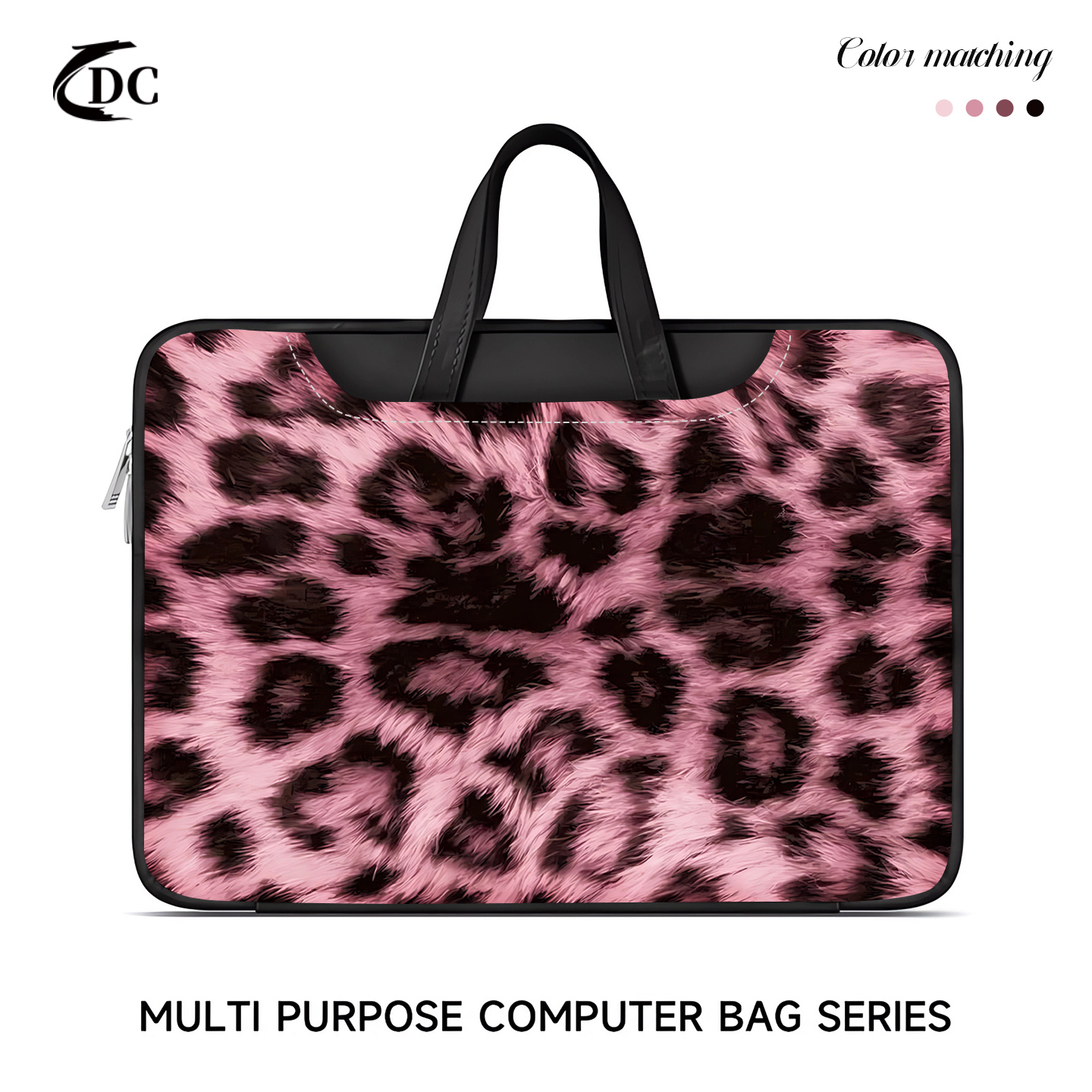 粉红豹纹笔记本电脑包全开合防摔