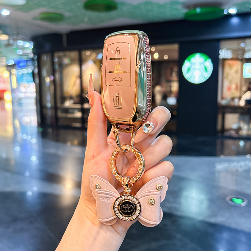 丰田皇冠汽车钥匙套镶钻边框图片