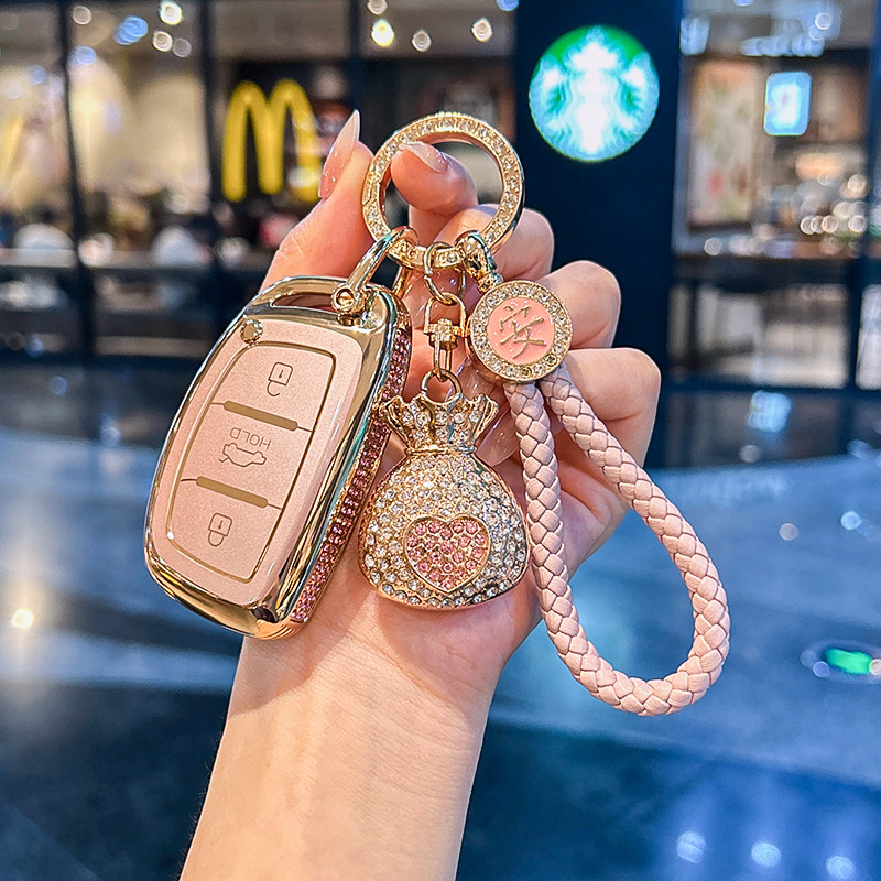 现代ix35钥匙套ix25车菲斯塔伊兰特索纳塔扣瑞纳途胜领动朗名图壳