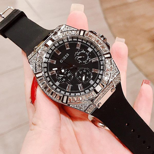 GUESS正品镶钻石英女表时尚多功能防水腕表GW0208G1Watch七夕礼物