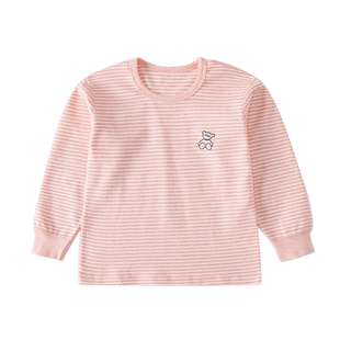 儿童日系保暖内衣纯棉长袖打底衫上衣大中小童秋衣内衣睡衣男女童