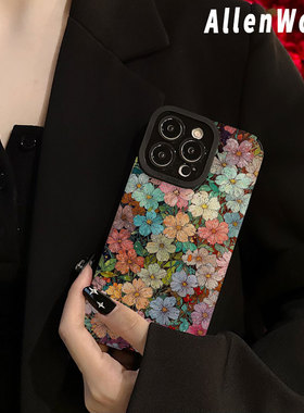 油画花朵适用三星s25ultra手机壳25edge新款a73全包a21防摔A03s硅胶a20s女a14创意a33个性a55小众a21高级感