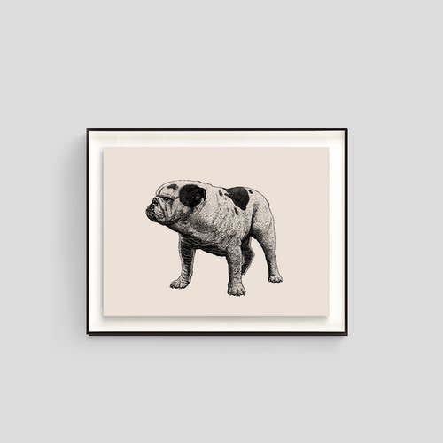 印物所出品限量签名版画斗牛犬