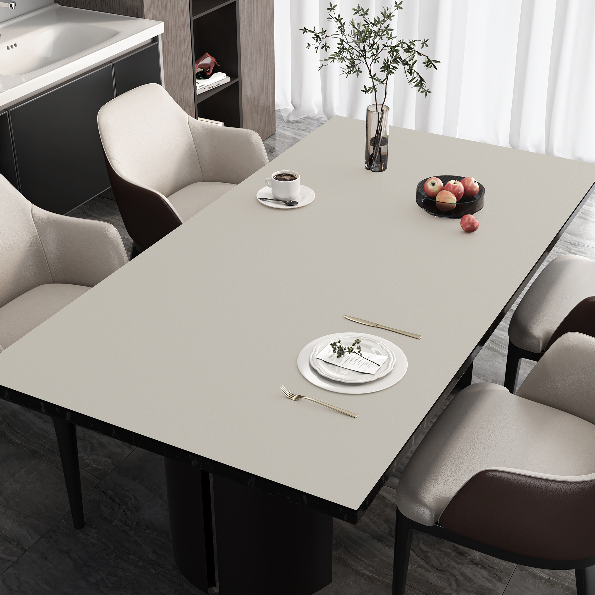 餐桌垫防油防水防烫桌垫免洗皮革桌布茶几桌面保护垫长方形垫子