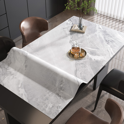 大理石纹餐桌垫免洗防水防油防烫pvc桌布轻奢高级感客厅茶几台垫