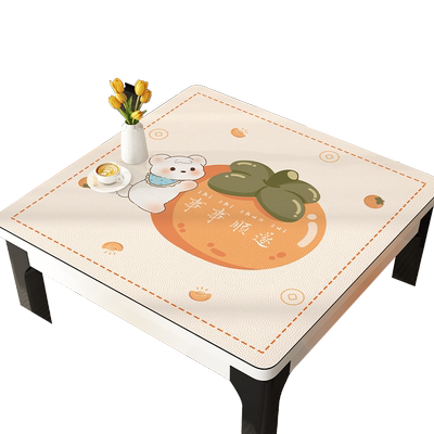 皮革正方形餐桌垫免洗防水防油防烫桌布轻奢高级感桌面垫茶几台布