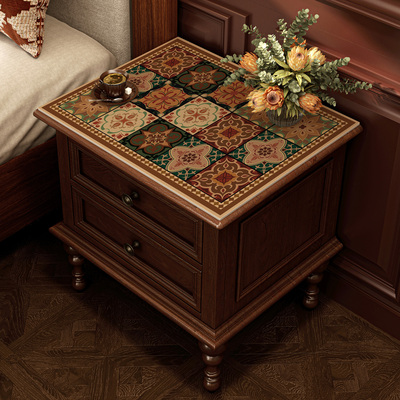 博贤德复古床头柜垫皮革桌布