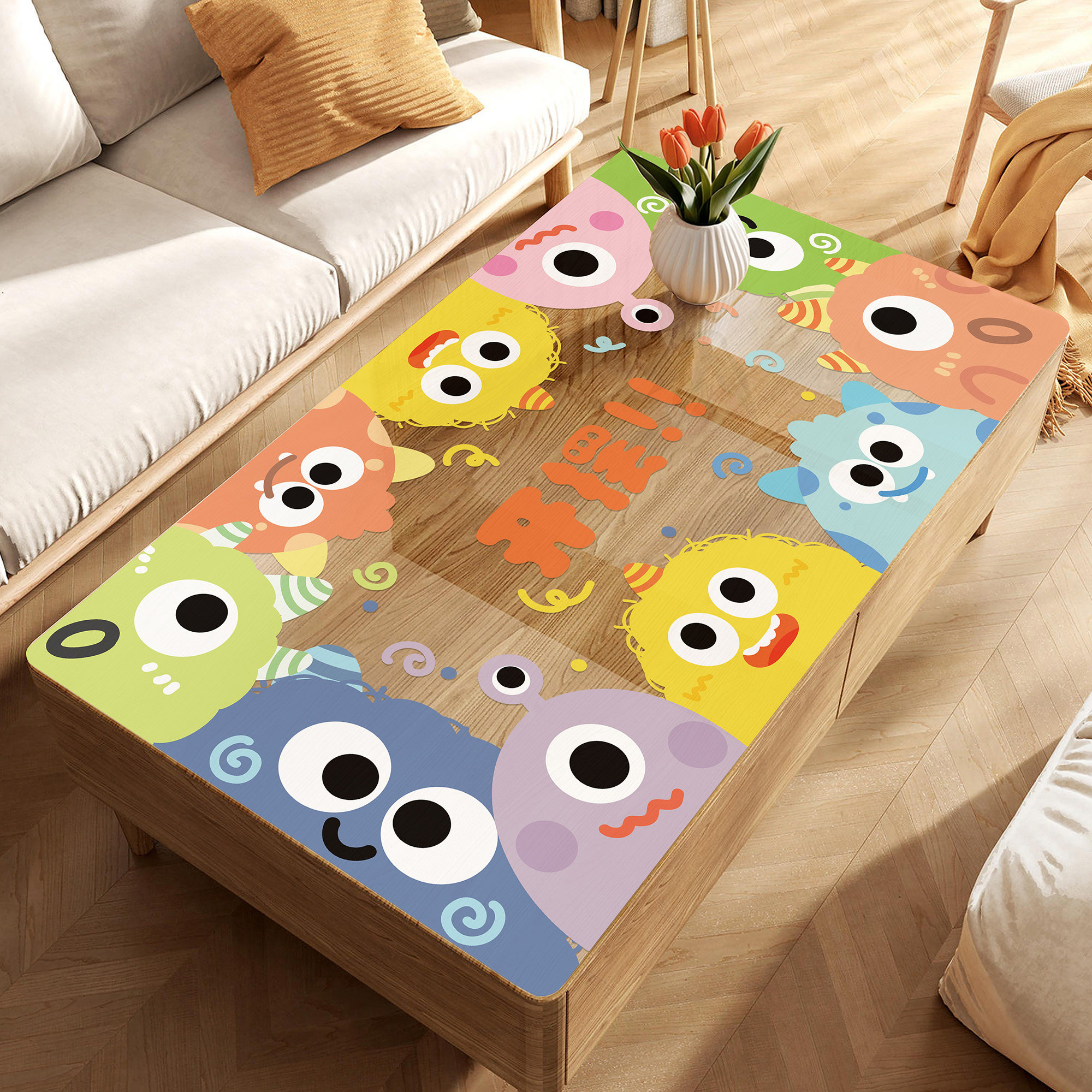 多巴胺半透明茶几垫软玻璃免洗防水防油卡通pvc桌垫客厅餐桌桌布