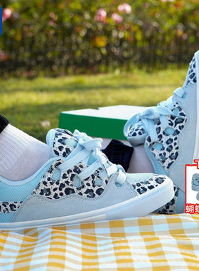 顽刻官方面包鞋冰蓝豹纹配色BAKE复古休闲男女国潮滑板鞋