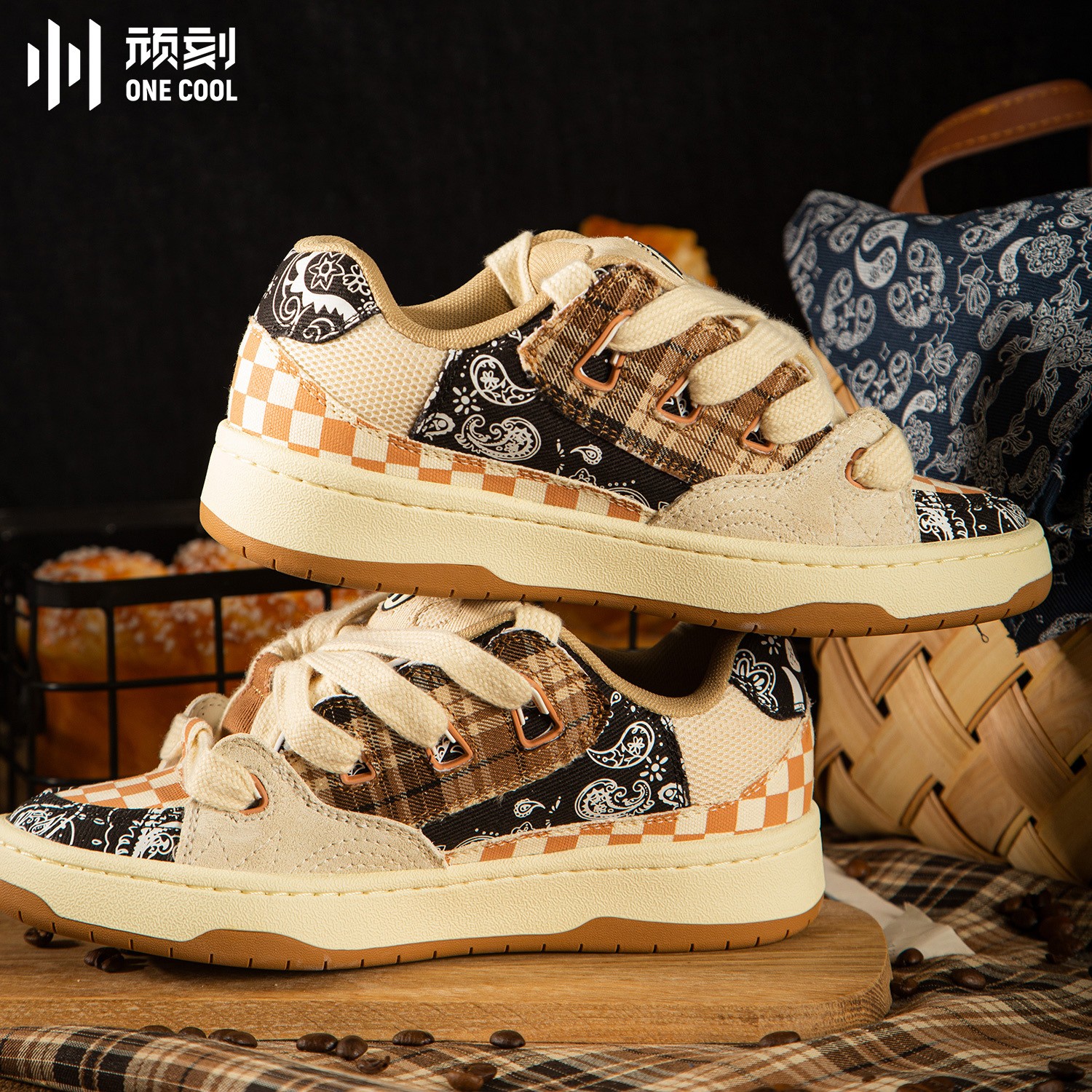 官方面包鞋顽刻国潮国潮腰果花