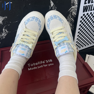 顽刻ollieskate旺旺日记配色秋季 校园风W系列低帮男女国潮滑板鞋