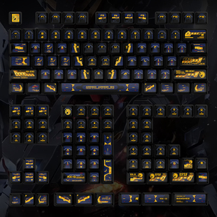 PIIFOX 高达核动力PBT透明五面热升华透光客制化键盘帽 报丧女妖