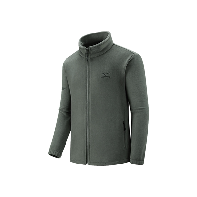 Mizuno美津浓秋冬季摇粒绒夹克男户外保暖羊羔绒立领抓绒中年外套