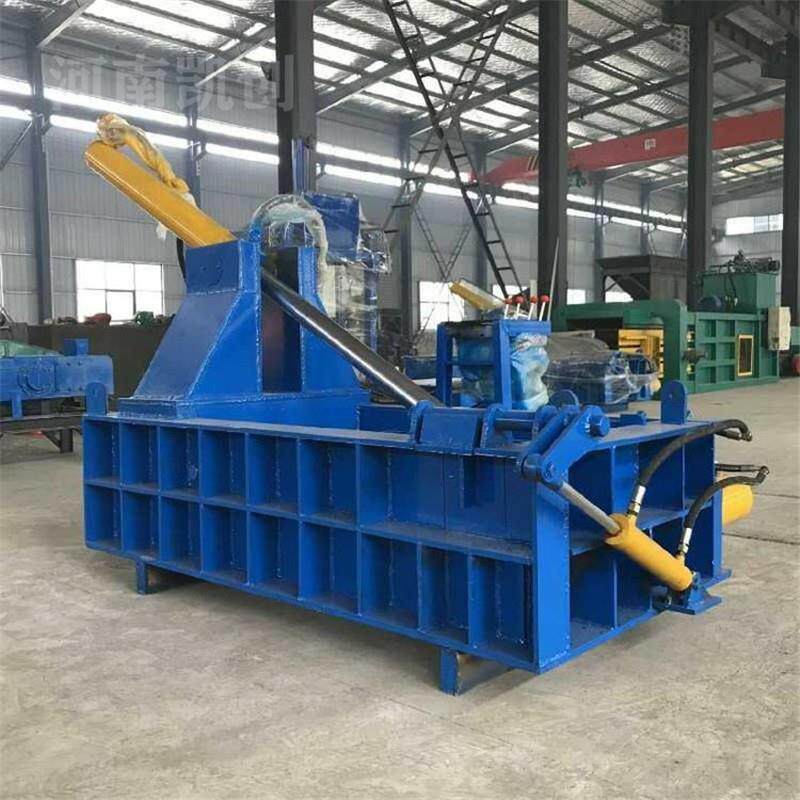 中小型易拉罐压块机自动翻包液压金属碎屑打包机废铝废铁压块机