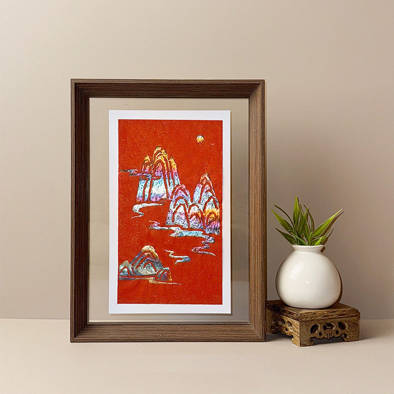 千里江山非遗烧箔画手工diy材料包金箔画儿童绘画作品山水画装饰,家居饰品,DIY/数字油画,淘宝优惠券,粉丝福利购,淘宝优惠卷