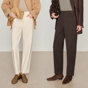 女弯刀休闲裤 厚暖羊毛加绒加厚九分毛呢裤 秋冬6002 理想冬裤