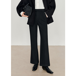 【理想冬裤】厚暖加绒 秋冬加厚九分毛呢微喇裤女休闲靴裤6221