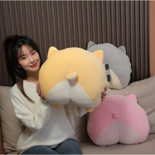 可爱猫屁股靠垫 卡通毛绒玩具 床上头靠枕客厅沙发靠枕公仔抱枕