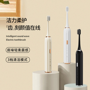 智能声波震动牙刷家用防水软毛情侣牙刷USB充电成人便携电动牙刷