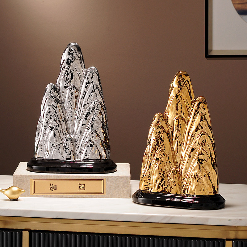 精选新中式金山银山摆件招财客厅玄关隔断酒柜电视柜办公室工艺礼,家居饰品,桌面摆件,淘宝优惠券,粉丝福利购,淘宝优惠卷