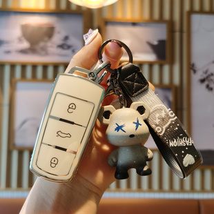 专用于大众cc钥匙套女士老款cc汽车用品迈腾B7高档钥匙包智能包套