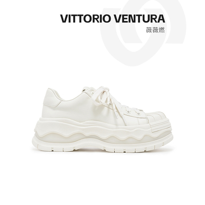 VITTORIO VENTURA薇薇燃 牛皮春夏贝壳头蛋壳底休闲板鞋