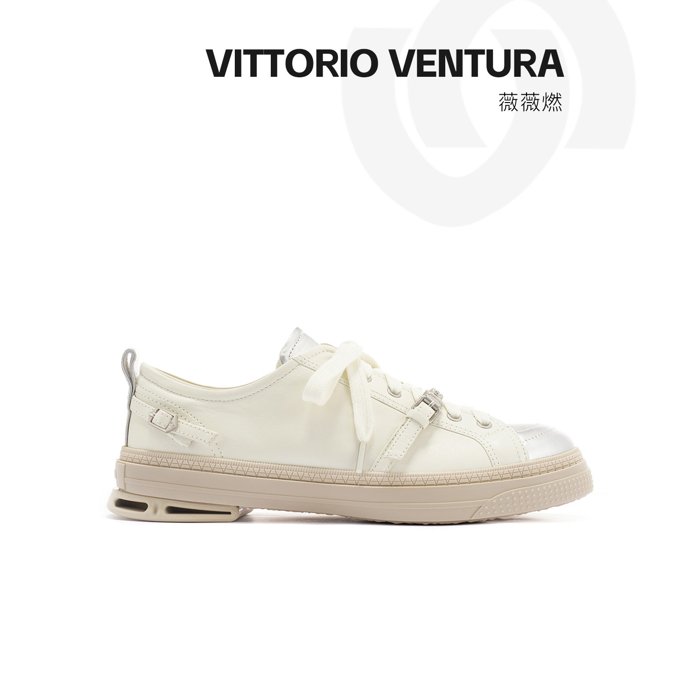 VITTORIOVENTURA/薇薇燃皮质贝壳跟运动休闲时装板鞋