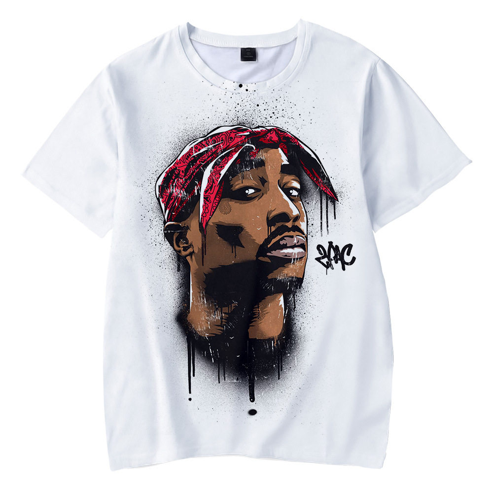 Casual street T-shirt men's oversized clothes街头装T恤男衣服图片