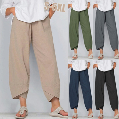 Summer stretch wide leg pants cropped pants弹力阔腿裤九分裤