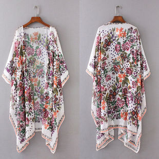 Loose shawl kimono long top cover up宽松披肩和服长款上衣罩衫